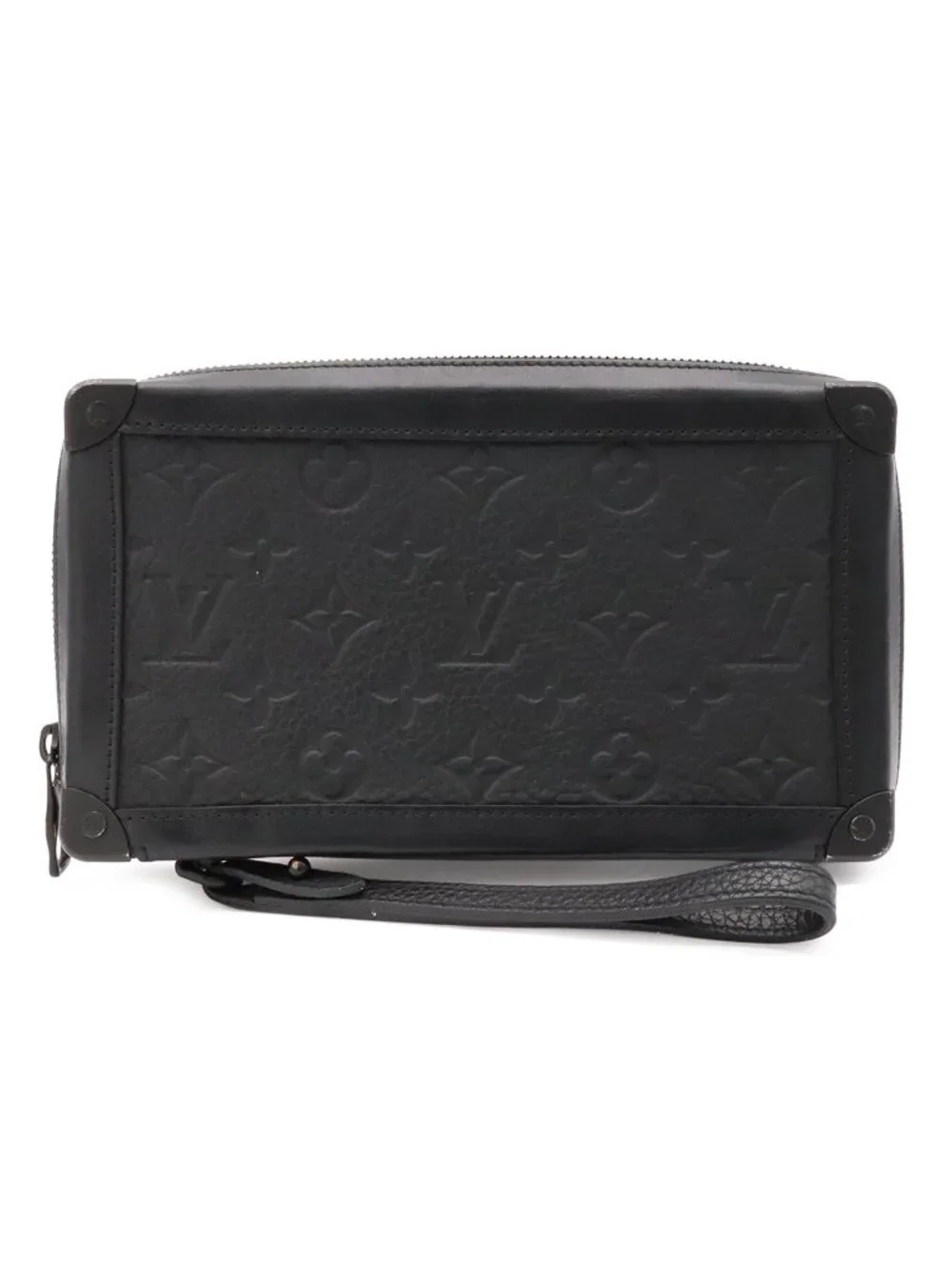 Louis Vuitton Monogram Taurillon Soft Trunk Clutch Black